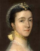 Detail of Portrait of Sarah,Mrs Tobias Rustat, Thomas Gainsborough